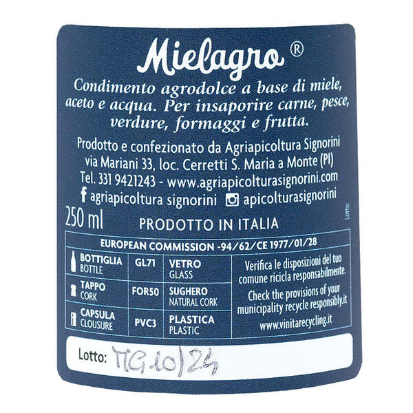 MIELAGRO CLASSICO 250ML - Etichetta